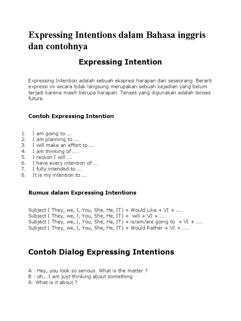 Expressing Intentions in English | PDF | Grammar | Cognitive Science
