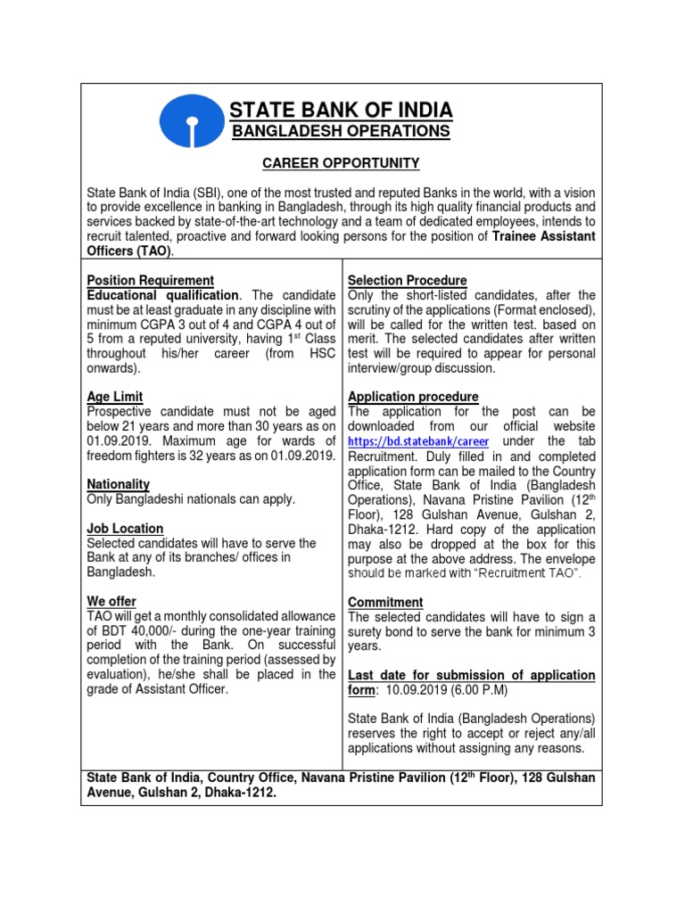 Sbi Recruitment Add In Site Business