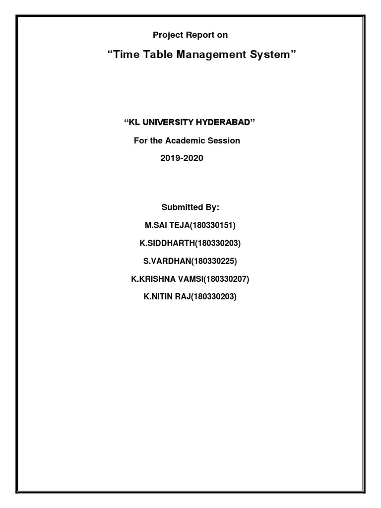 Timetable Management System Project | PDF | Software Testing | Web ...