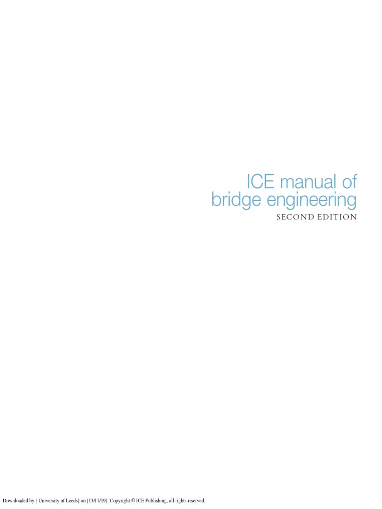 ICE Manual of Bridge Engineering Contents PDF Bridge Composite
