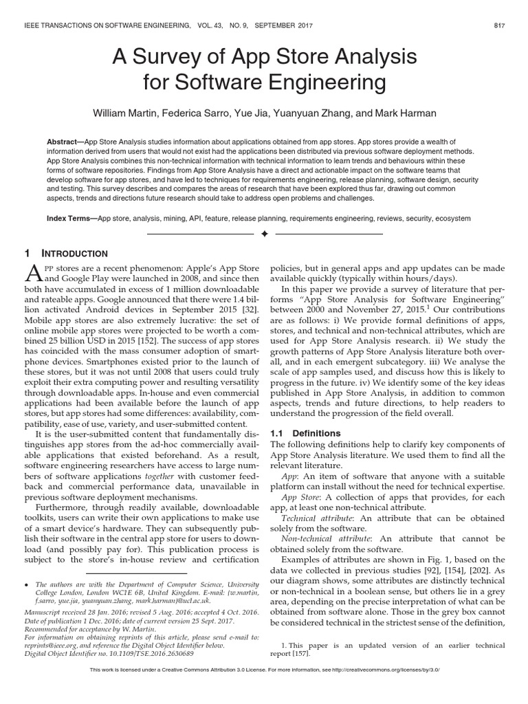 A Survey of App Store Analysis For Software Engineering | PDF | Google ...