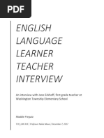 Ell Teacher Interview Essay