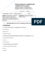 EVALUACIÓN DE LENGUAJE Y COMUNICACIÓN  - 3ERO BÁSICO