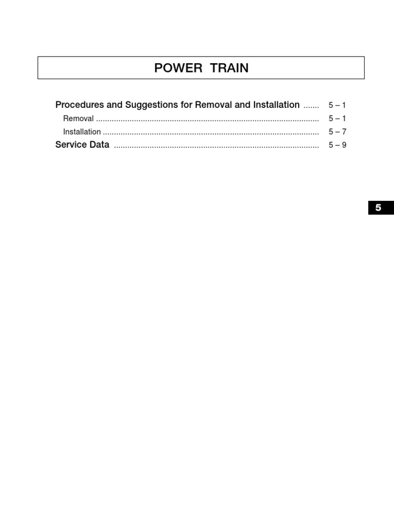 Power Train Removal and Installation Guide | PDF | Nut (Hardware) | Brake