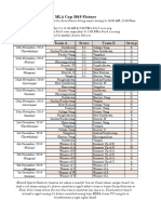 MLA Cup 2019 Fixture Updated