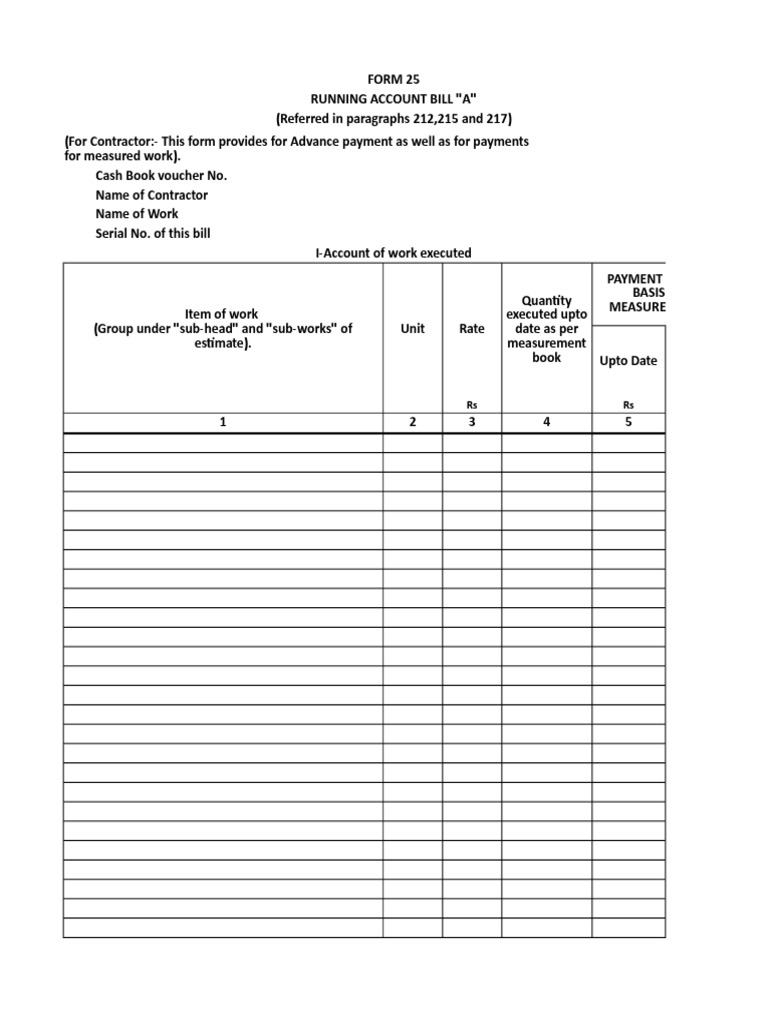 Running Bill | PDF | Payments | Cheque