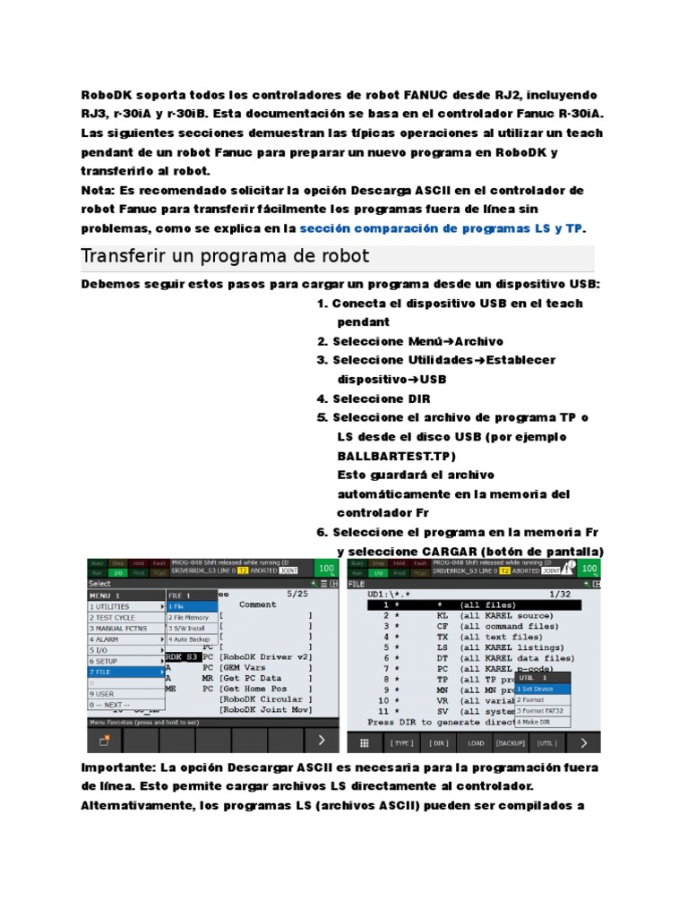 Programación de Robots FANUC en RoboDK | PDF | Programa de computadora ...