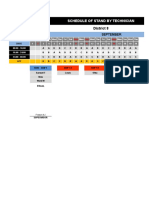 Schedule of Stand by Technician: District 8