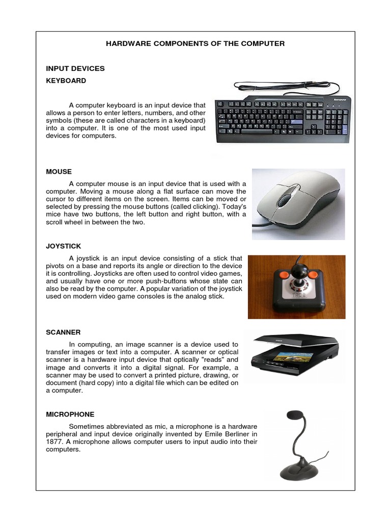 Computer Hardware Input Devices