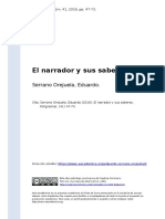 Serrano Orejuela, Eduardo (2016) - El Narrador y Sus Saberes