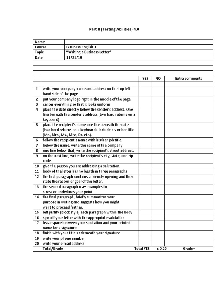 Business Letter Writing Guidelines | PDF