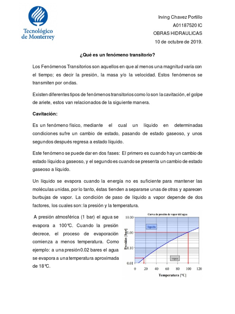 Fenómenos Transitorios en Hidráulica | PDF | Evaporación | Líquidos