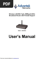 Advantek Networks Network Router Wireless LAN 802.11g - B, 54Mbps - 2 PDF