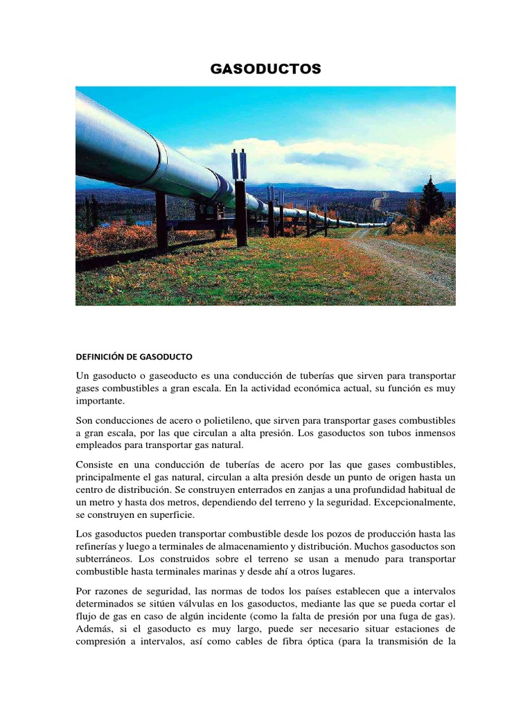 Transporte de gas natural por gasoductos | PDF | Entorno natural | Gas ...