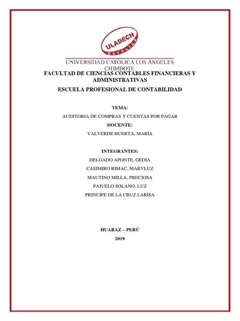 Ejemplo de Auditoría de Compras y Cuentas | PDF | Contabilidad | Auditoría