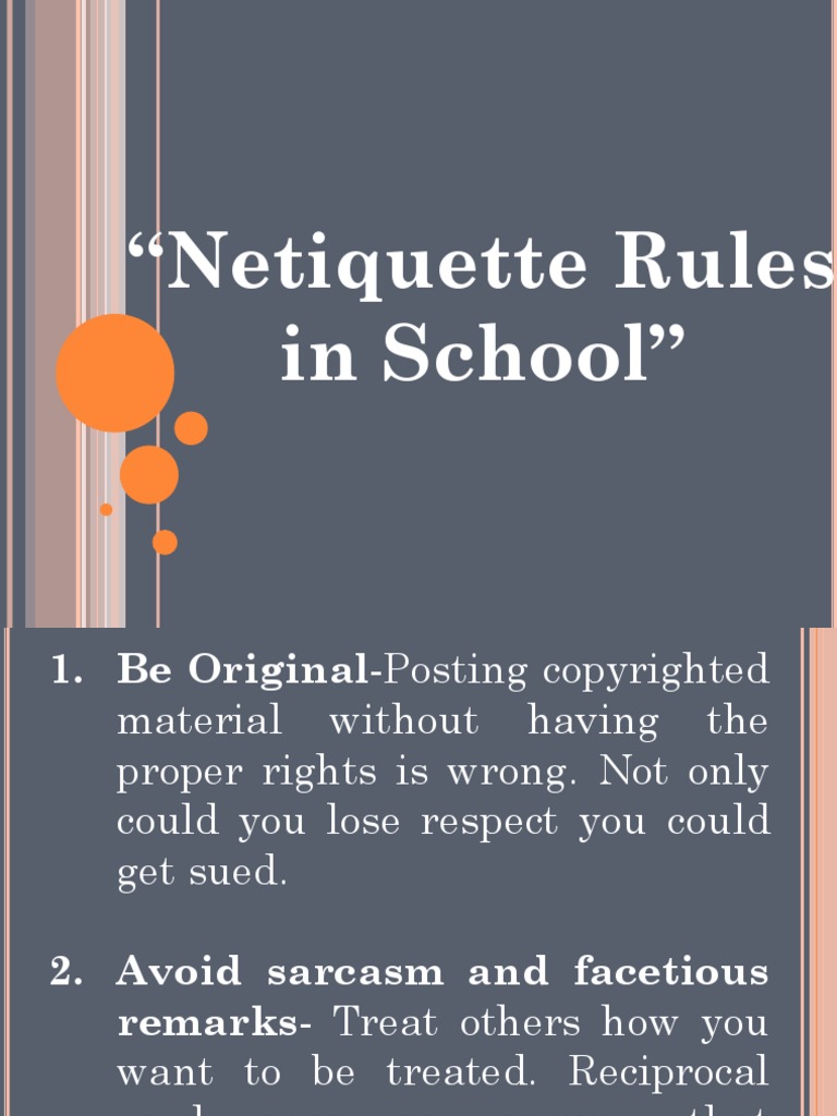 Netiquette Rules in School | PDF