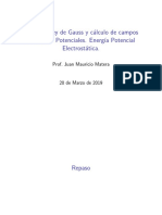 Clase 4 - Ley de Gauss y Cálculo de Campos Eléctricos. Potenciales. Energía Potencial Electrostática