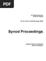 Proceedings of The 2019 Sydney Anglican Synod