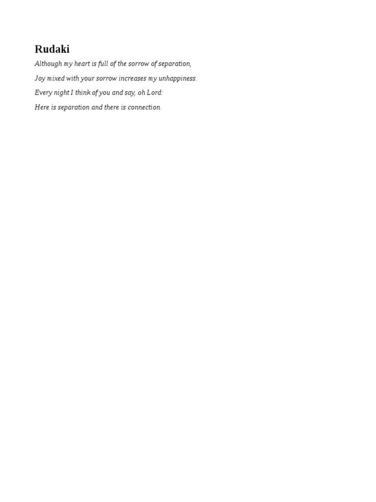 Poetic Reflections on Separation | PDF