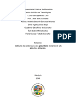 Determinação da aceleração da gravidade local com pêndulo simples