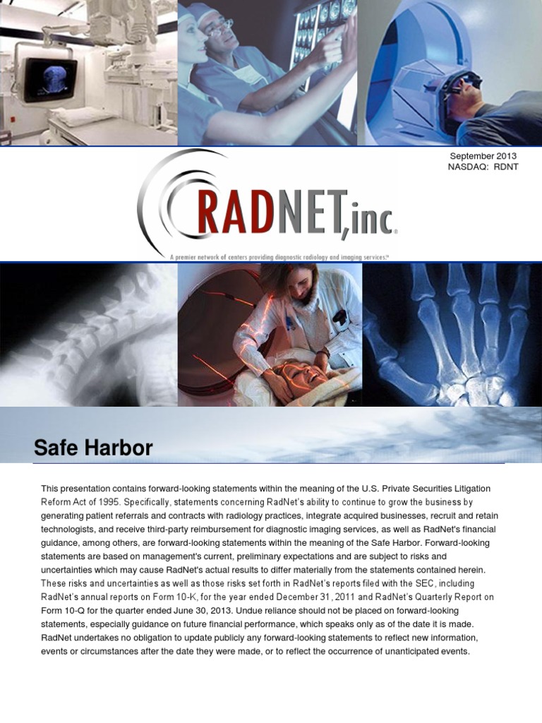 RadNet Financial Overview and Strategy | PDF | Medical Imaging | Radiology