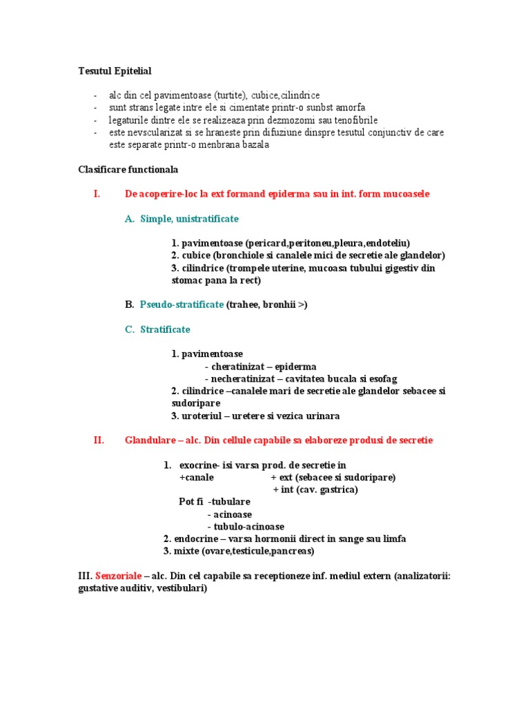 Tesutul Epitelial | PDF