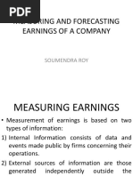 Measuring and Forecasting Earnings of A Company