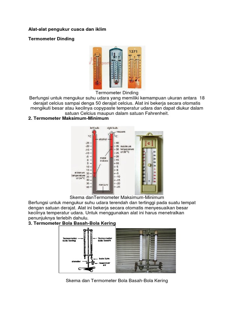 Alat Alat Pengukur Cuaca Dan Iklim | PDF