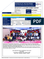 Monthly Chapter Activity & Accomplishment Report: United Architects of The Philippines