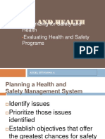 Organizing For Safety and Health Evaluating Health and Safety Programs