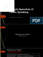 Sample Speeches of Public Speaking