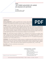 Reliability of Ankle DORSIFLEXION Measures