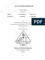 Design of Napkin Incinerator: A Project Report