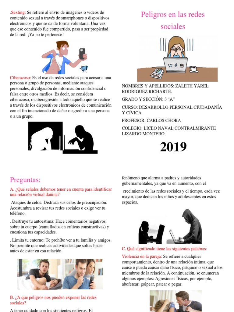 Peligros en Las Redes Sociales | PDF | Acoso cibernético | Conceptos ...