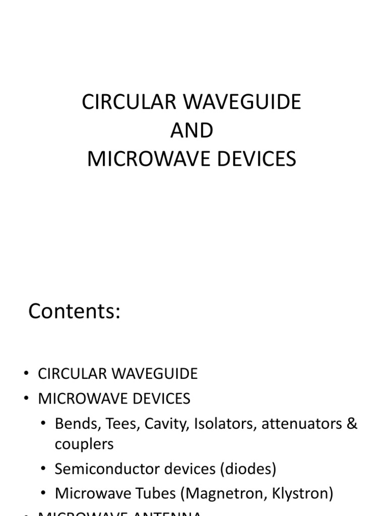 Circular Waveguides | PDF | Vacuum Tube | Microwave