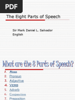 The Eight Parts of Speech: Sir Mark Daniel L. Salvador English