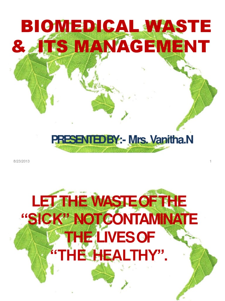 Bio Medical Waste Management PDF Waste Management Waste