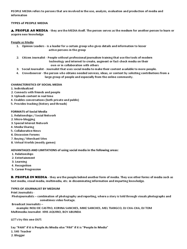 Understanding People Media Dynamics | PDF | Mass Media | Journalism