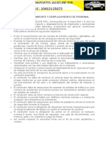 Política de Transporte y Desplazamiento de Personal