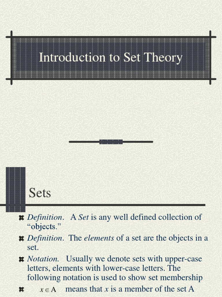 Introduction to Set Theory Basics | PDF | Set (Mathematics) | Logic