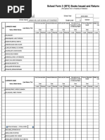 School Form 3 (SF3) Books Issued and Returned