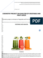 Chemistry Project On Analysis of Vegetable and Fruit Juices
