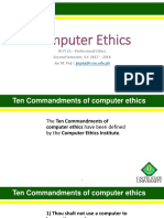 Computer Ethics: DCIT 25 - Professional Ethics Second Semester, A.Y. 2017 - 2018 Joy M. Peji