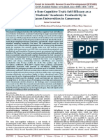 The Effect of The Non Cognitive Trait Self Efficacy As A Predictor of Students' Academic Productivity in Anglo Saxon Universities in Cameroon