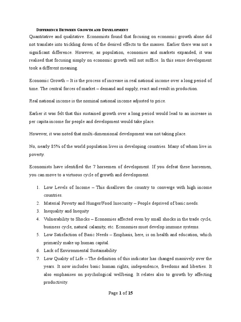 Class Notes - Economics 3 | PDF | Economic Growth | Economic Development