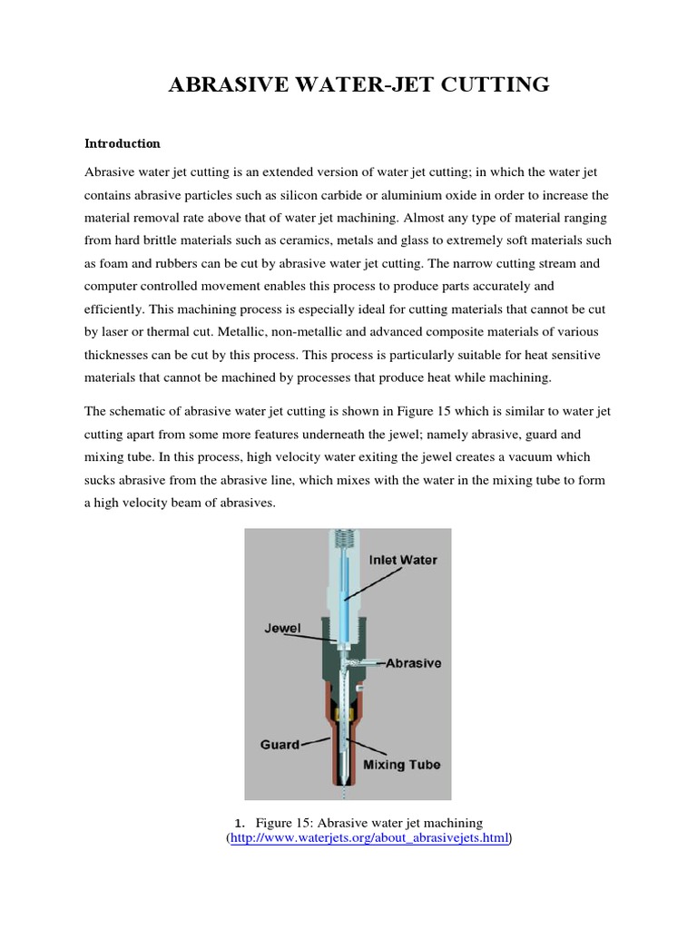 Abrasive Water Jet Cutting Pdf Abrasive Jet Engine