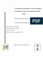 Influencia de La Educación Media Superior en El Aprovechamiento de La Educación Universitaria, Por Parte de Los Estudiantes de La FES Aragón