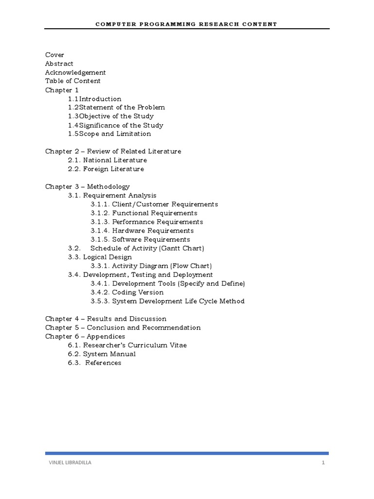 Computer Programming Research Content: Vinjel Libradilla 1 | PDF ...