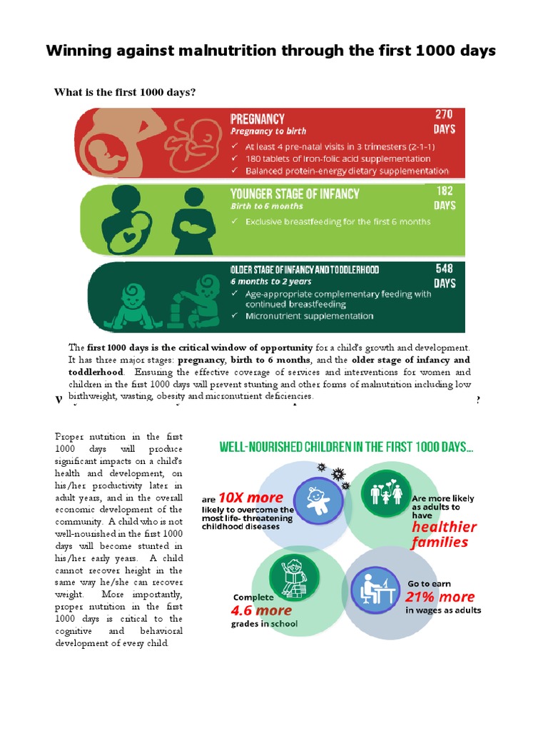 Winning Against Malnutrition: First 1000 Days | PDF | Malnutrition ...