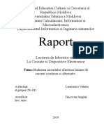 Raport: Tema:Studierea Circuitelor Electrice Liniare de